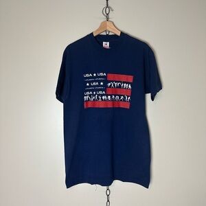 Vintage USA Atlanta Olympics Flag T-shirt Large